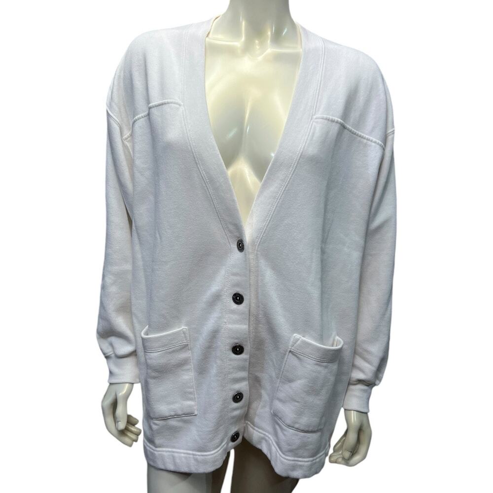90s JCPenney USA Olympic Team White Cardigan Sweater Medium